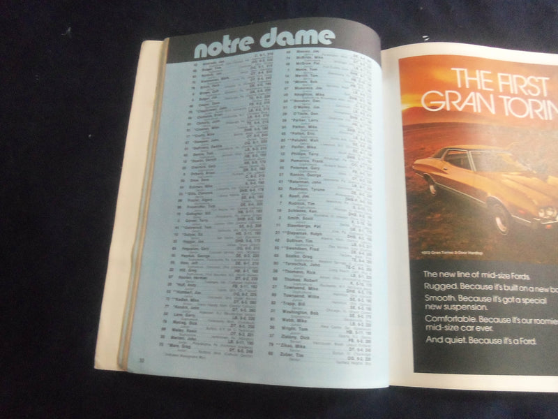 1971 OCTOBER 30 FOOTBALL PROGRAM - NOTRE DAME UNIVERSITY VS NAVY - SP 1213B
