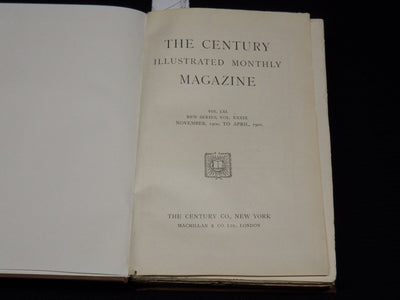 1900 NOVEMBER-1901 APRIL THE CENTURY MAGAZINE BOUND VOLUME - PARRISH - KD 2759R