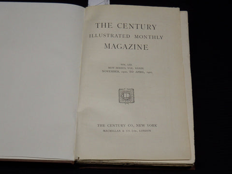 1900 NOVEMBER-1901 APRIL THE CENTURY MAGAZINE BOUND VOLUME - PARRISH - KD 2759R