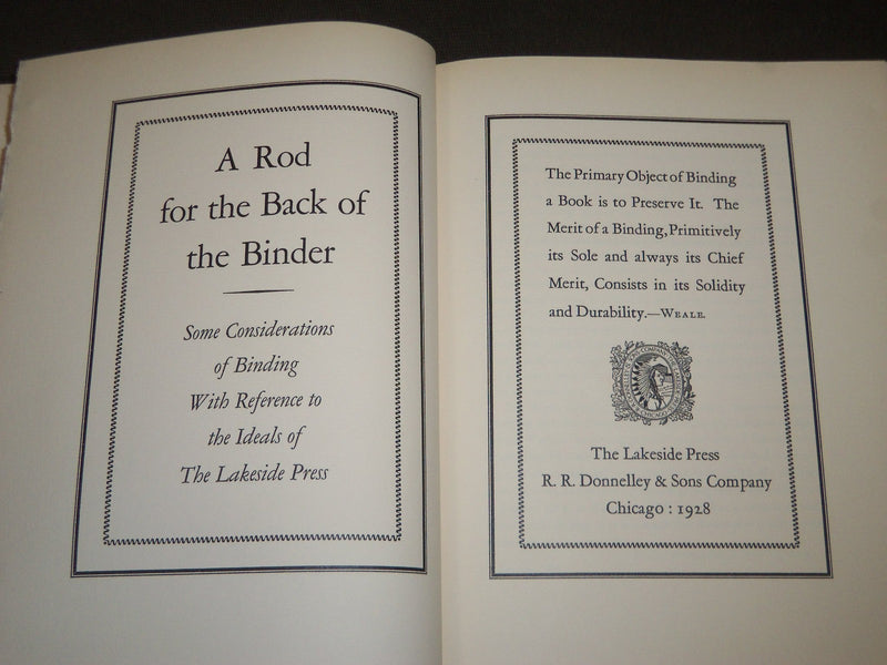 1928 A ROD FOR THE BACK OF THE BINDER HARDCOVER - NICE ILLUSTRATIONS - KD 3657