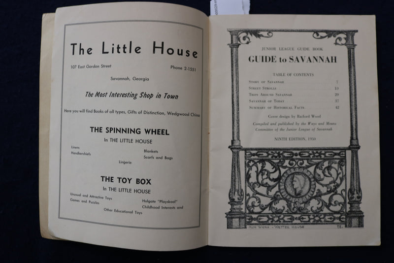 1950 CITY OF SAVANNAH GUIDE BOOK - MAP - K 1392