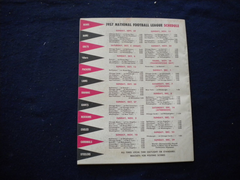 1957 PRO FOOTBALL MAGAZINE - ALL-TIME PRO SELECTIONS - B 439I