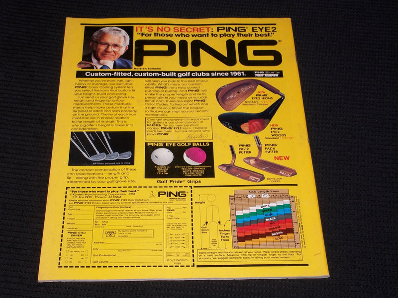 1988 OCTOBER 7 GOLF WORLD MAGAZINE - DAVID FROST FRONT COVER - E 6238