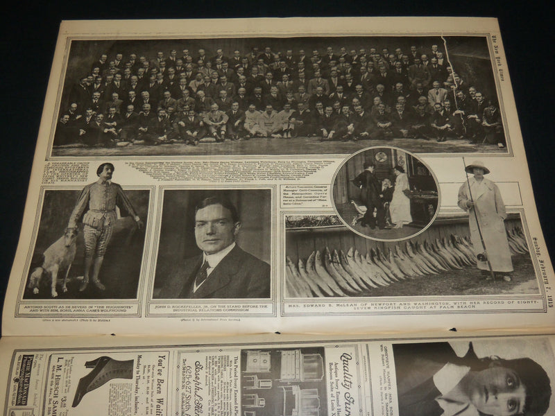1915 FEBRUARY 7 NEW YORK TIMES ROTO PICTURE SECTION - WILSON & GRANDSON- NT 8952