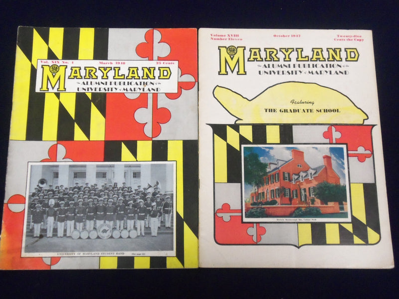 1947-1950 UNIVERSITY OF MARYLAND ALUMNI MAGAZINE LOT OF 7 ISSUES - ADS - O 1890