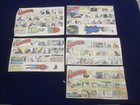1944 THE THREE MUSKETEERS COLOR COMIC STRIPS - CUT-OUT - LOT OF 5 - NP 5220