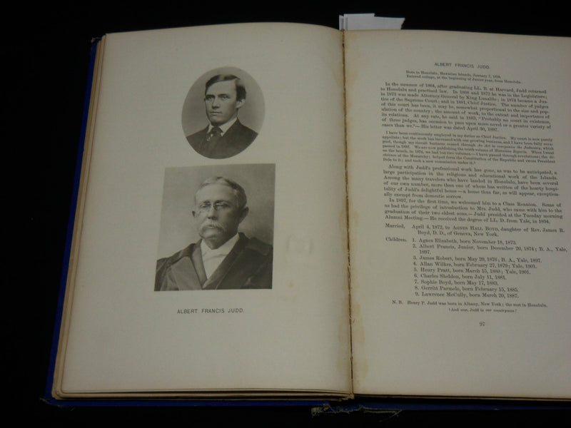 1899 CLASS OF 1862 YALE PORTRAITS AND SKETCHES BOOK - LIMITED EDITION - KD 6316