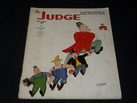 1938 SEPTEMBER JUDGE MAGAZINE - NICE ILLUSTRATED FRONT COVER - E 4720