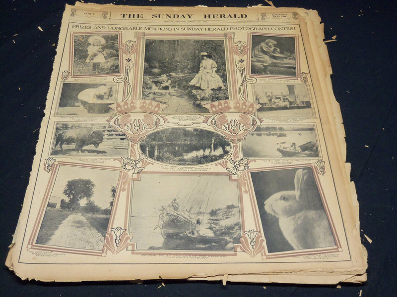 1909 THE BOSTON HERALD SUNDAY MAGAZINE SECTIONS LOT OF 21 - NICE PHOTOS - UP 94