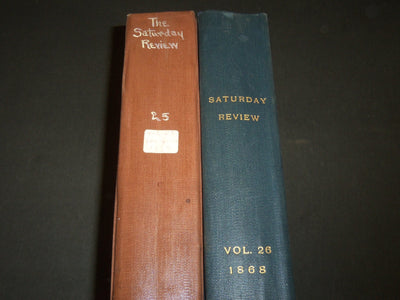 1868 SATURDAY REVIEW 2 BOUND VOLUMES - COMPLETE YR- PUBLISHED IN LONDON - R 1079