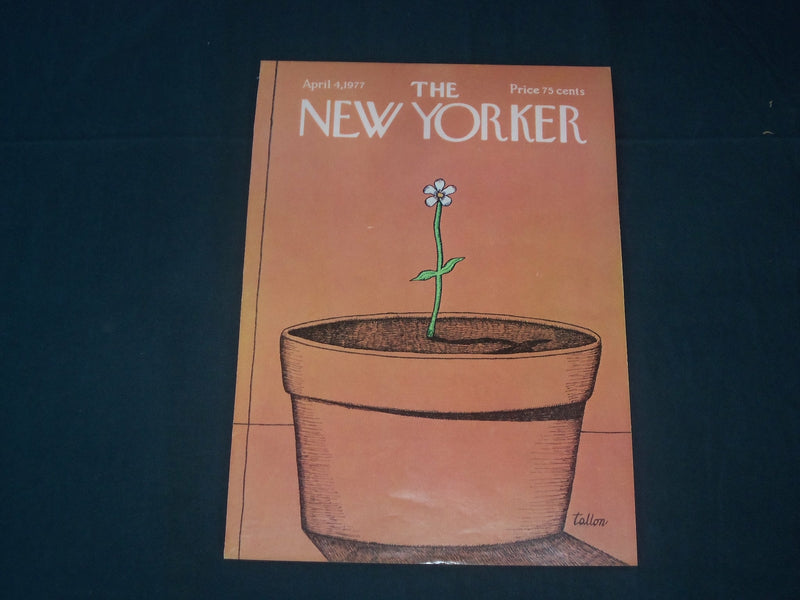1977 APRIL 4 NEW YORKER MAGAZINE FRONT COVER ONLY - GREAT ART FOR FRAMING