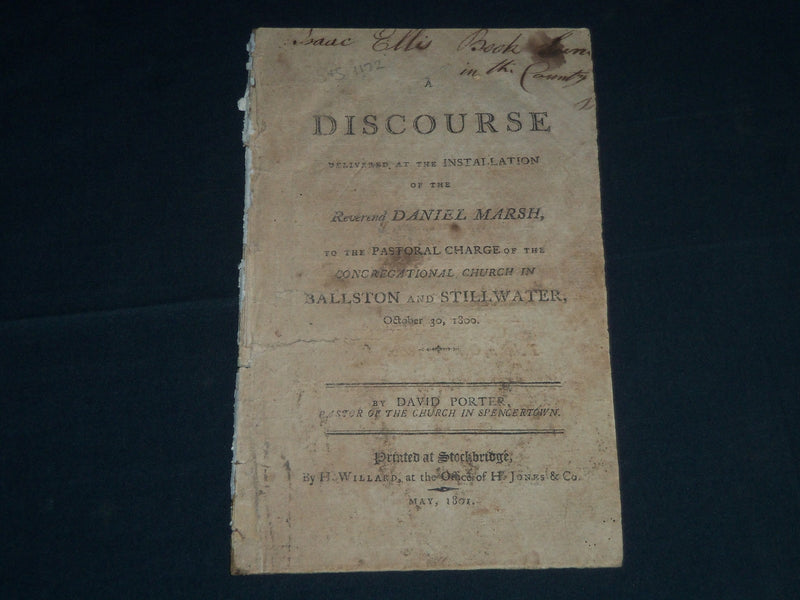 1801 A DISCOURSE INSTILLATION OF REVEREND DANIEL MARSH BOOK -STOCKBRIDGE- J 4303