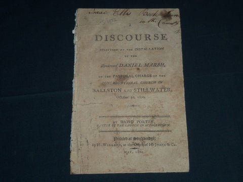 1801 A DISCOURSE INSTILLATION OF REVEREND DANIEL MARSH BOOK -STOCKBRIDGE- J 4303