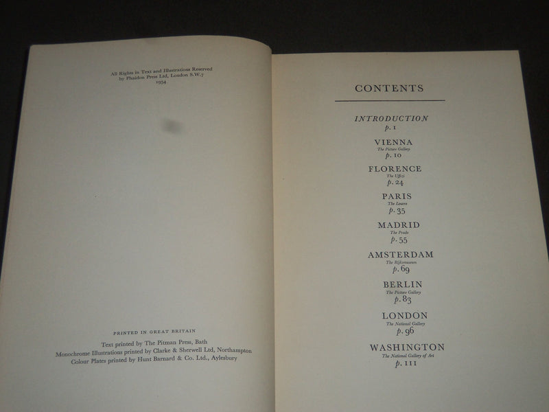 1954 TREASURES OF THE GREAT NATIONAL GALLERIES BOOK BY HANS TIETZE - KD 3937