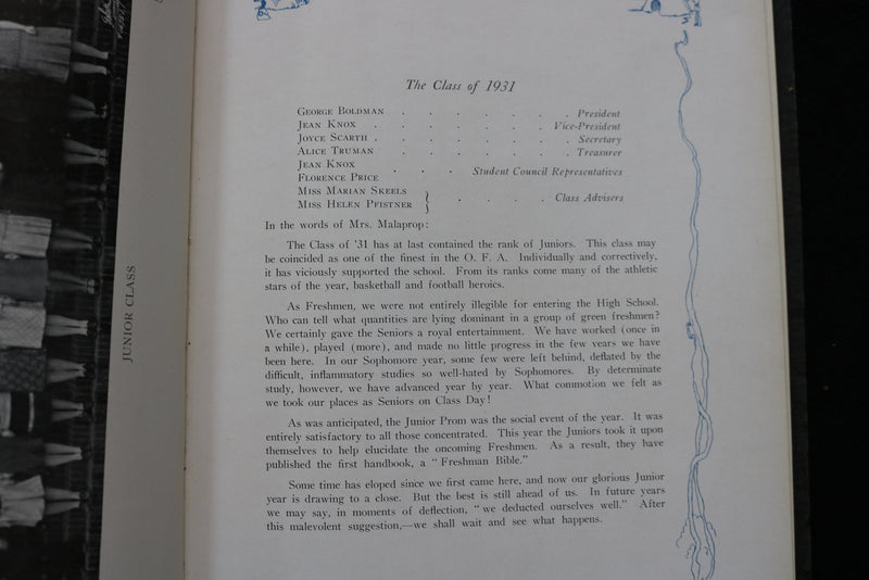 1930 TOM TOM OWEGO FREE ACADEMY YEARBOOK - OWEGO NEW YORK - SOFTCOVER - YB 3475