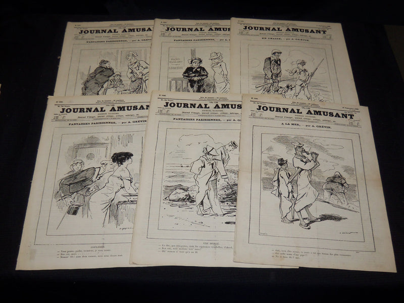 1880 JOURNAL AMUSANT ILLUSTRE FRENCH MAGAZINE LOT OF 30 - FASHION ILLUS- O 3197J