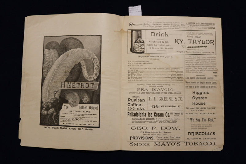 1894-1898 GRAND OPERA HOUSE PROGRAMMES - BOSTON - LOT OF 3 - K 1650