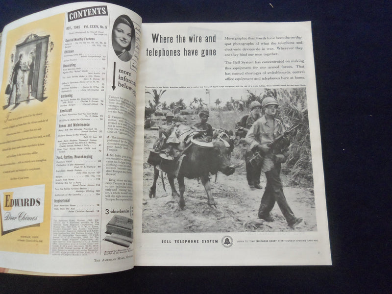 1945 OCTOBER THE AMERICAN HOME MAGAZINE -ELIZABETH TAYLOR, JR. FIREMEN- SP 6118O