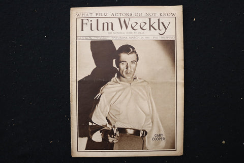 1930 MARCH 29 FILM WEEKLY MAGAZINE - GARY COOPER COVER - E 25870