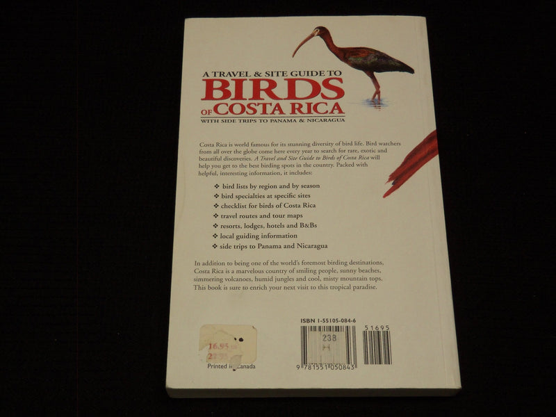 1996 BIRDS OF COSTA RICA SOFTCOVER BOOK BY TRAVEL & SITE GUIDE - KD 7756