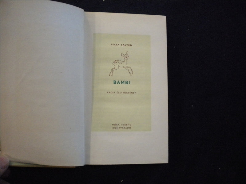 1957 BAMBI HARDCOVER BOOK BY ERDEI ELETTORTENET - HUNGARIAN TEXT - KD 8098