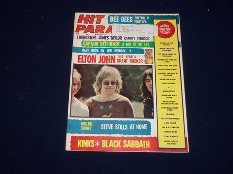 1971 AUGUST HIT PARADER MAGAZINE - ELTON JOHN COVER - SP 9586