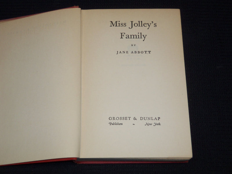 1933 MISS JOLLEY'S FAMILY HARDCOVER BOOK BY JANE ABBOTT - KD 7927