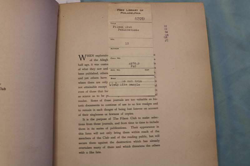 1898 FILSON CLUB #13 FIRST EXPLORATIONS OF KENTUCKY HARDCOVER BOOK - KD 9717