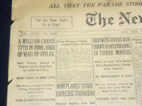 1919 MAY 7 NEW YORK TIMES - MILLION CHEER 77TH ON 5TH AVENUE - NT 9240