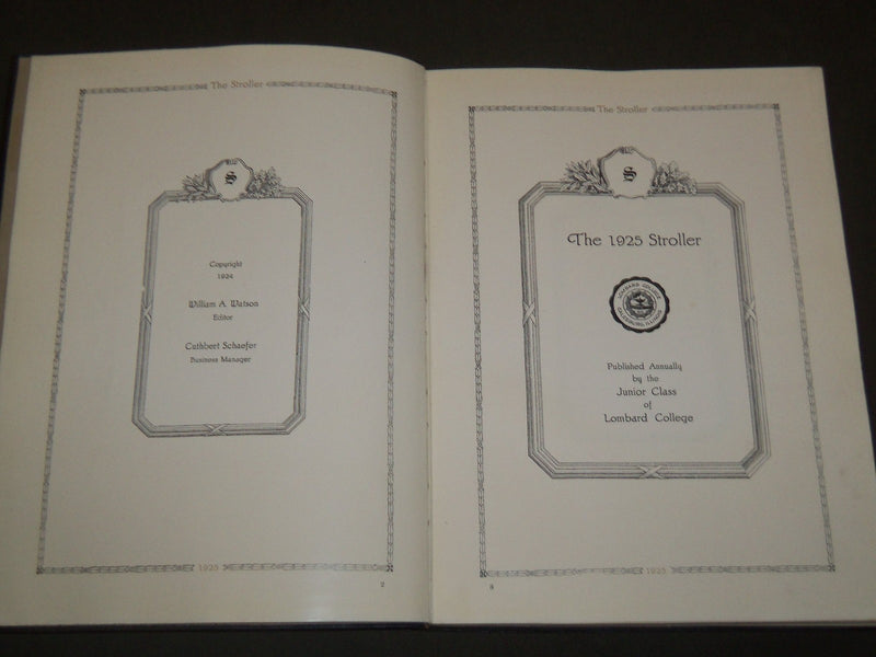 1925 THE STROLLER LOMBARD COLLEGE YEARBOOK - GALESBURG ILLINOIS - PHOTOS- YB 895