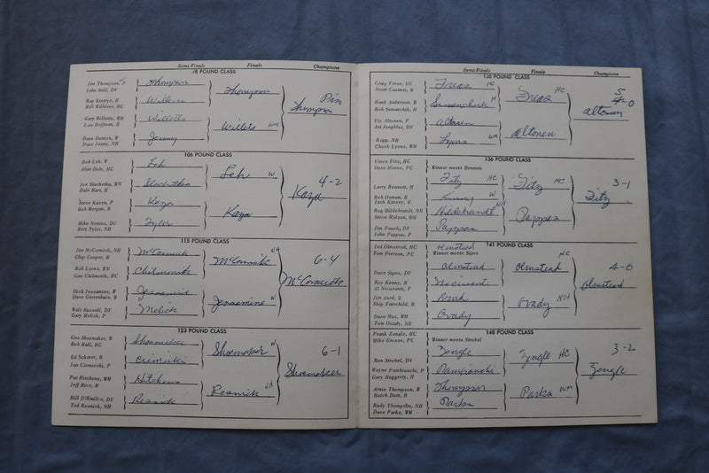 1963-1964 PHILLIPSBURG HIGH SCHOOL WRESTLING PROGRAMS - LOT OF 2 - K 714