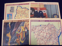 1946 EVERYBODY'S WEEKLY MAGAZINE SECTION LOT OF 9 - GREAT ARTICLES - NP 1850