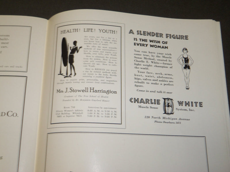 1928 NOVEMBER 30 ARDEN SHORE CARNIVAL BALL PROGRAM - PALMER HOUSE - J 3500