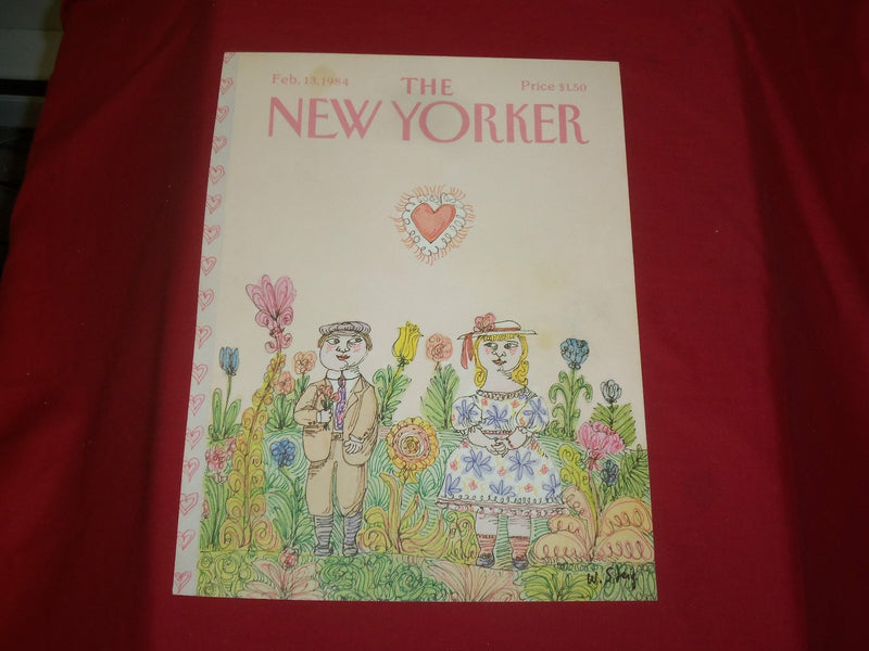 1984 FEBRUARY 13 NEW YORKER MAGAZINE FRONT COVER ONLY - GREAT ART FOR FRAMING