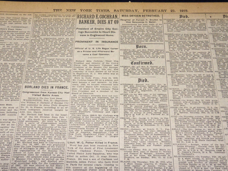 1919 FEB 22 NEW YORK TIMES - CIVIL WAR IN MUNICH, PREMIER EISNER SLAIN - NT 7973