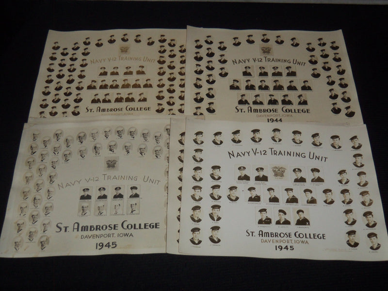 1940'S NAVY V-12 TRAINING UNIT ST. AMBROSE COLLEGE PHOTO LOT OF 34 - 11x14 - #30