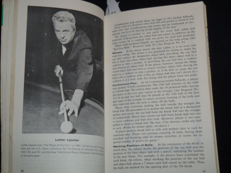 1968 ALL POCKET AND CARON BILLLIARD GAMES RULE BOOK - J 8937