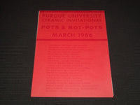 1966 PURDUE UNIVERSITY CERAMIC INVITATIONAL POTS & NOT-POTS CATALOG - J 7472