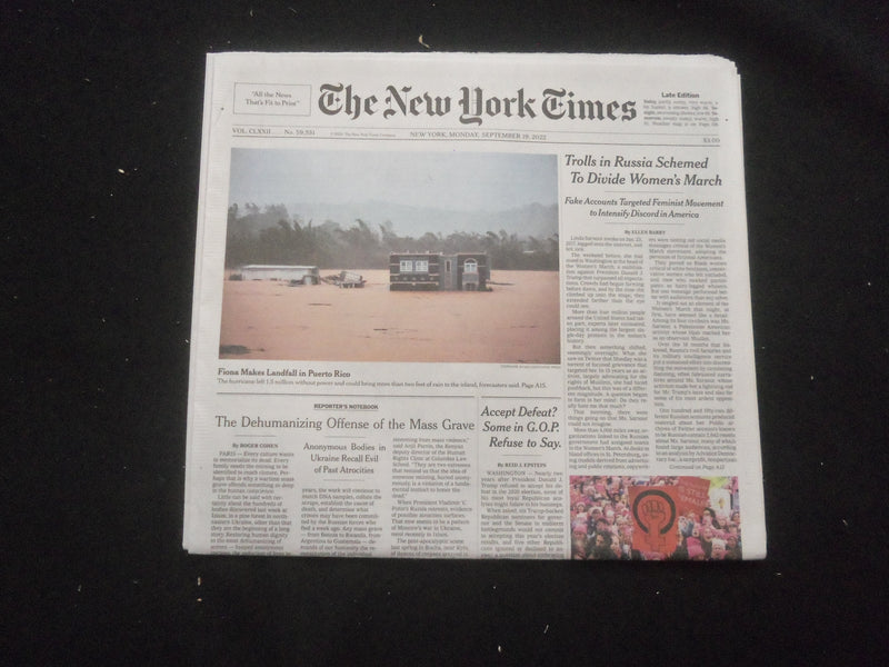 2022 SEP 19 NEW YORK TIMES - TROLLS IN RUSSIA SCHEMED TO DIVIDE WOMEN'S MARCH