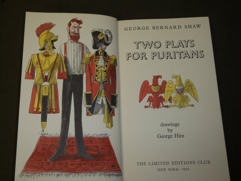 1966 TWO PLAYS FOR PURITANS SHAW LIMITED EDITIONS CLUB BOOK W/ SLIPCASE- KD 5360