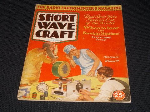 1933 MARCH SHORT WAVE CRAFT MAGAZINE NICE COVER - E 127