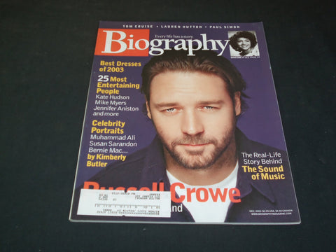 2003 DECEMBER BIOGRAPHY MAGAZINE - RUSSELL CROWE - SP 7338
