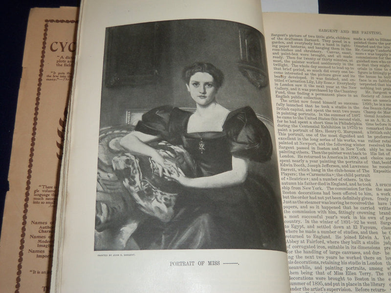 1896 JUNE THE CENTURY MAGAZINE - JOHN SINGER SARGENT - SP 2527