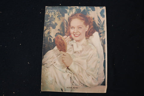 1936 OCTOBER 25 SUNDAY NEW YORK NEWS MAGAZINE - ALICE FAYE COVER - E 26159