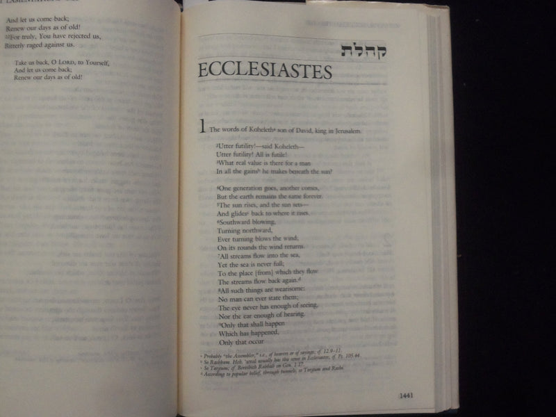 1985 TANAKH THE HOLY SCRIPTURES HARDCOVER BOOK -TORAH/NEVI'IM-KETHUVIM - KD 8939
