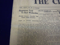 1934 HUNTERDON COUNTY DEMOCRAT LINDBERGH HAUPTMANN NEWSPAPER LOT OF 6 - O 129