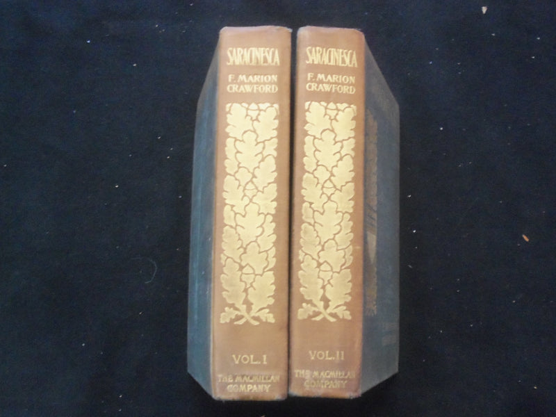 1899 SARACINESCA HARDCOVER BOOKS BY F. MARION CRAWFORD - 2 VOLUMES - KD 9277