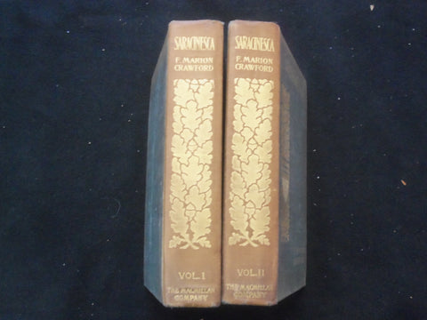 1899 SARACINESCA HARDCOVER BOOKS BY F. MARION CRAWFORD - 2 VOLUMES - KD 9277