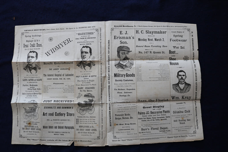 1896 FEBRUARY 28 LANCASTER GENERAL HOSPITAL ENTERTAINMENT PROGRAM - K 1677