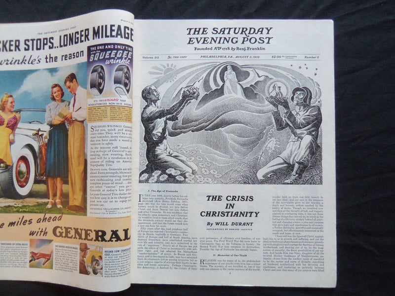 1939 AUG 5 THE SATURDAY EVENING POST MAGAZINE - NORMAN ROCKWELL COVER - SP 1793